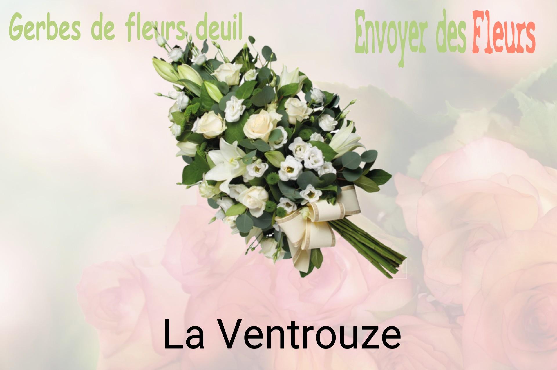 Gerbe de fleurs de deuil livrée à La Ventrouze